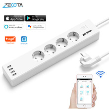 Wifi Smart Power Strip 4 EU Outlets 16A Plug Socket with USB