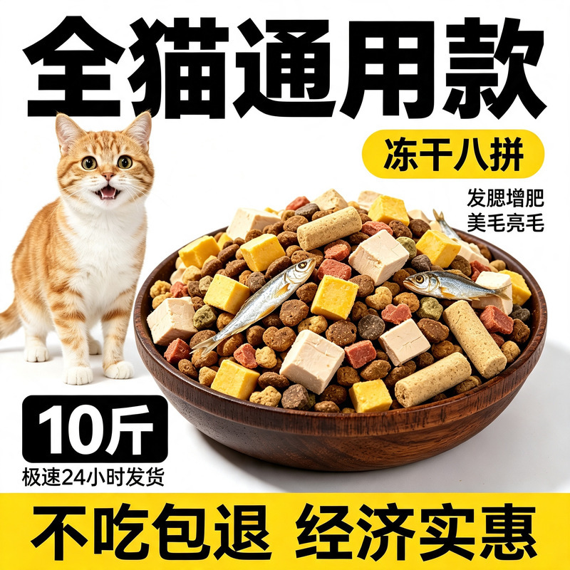 Kemot Freeze-Dried Cat Food 5kg Pack for Adult Cats 5kg, High-Quality Protein Nutrition for Kittens, Complete and Balanced, 20 Large Bags, Universal 4kg Kemot Freeze-Dried Cat Food 5kg Pack for Adult Cats 5kg, High-Quality Protein Nutrition for Kittens, Complete and Balanced, 20 Large Bags, Universal 4kg
