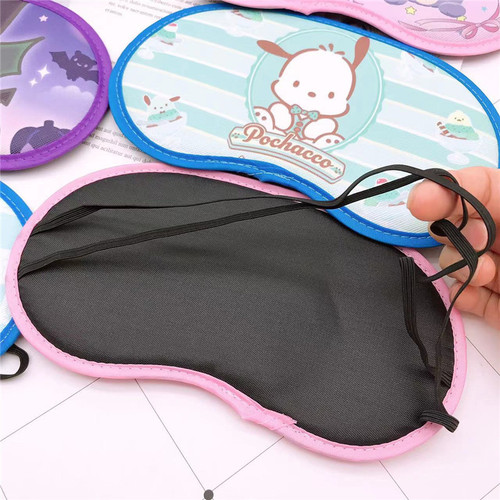 Cartoon cute Kuromi Pacha dog big-eared dog eye mask, universal blackout eye mask for children, students, adults, sleeping
