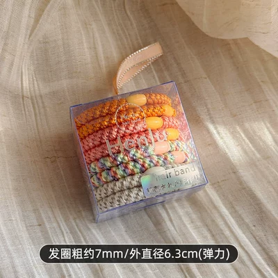 Saç üçün rezinlər Tie for Women 2026 New - 1592c-pink-and-orange-color-series-8-pieces
