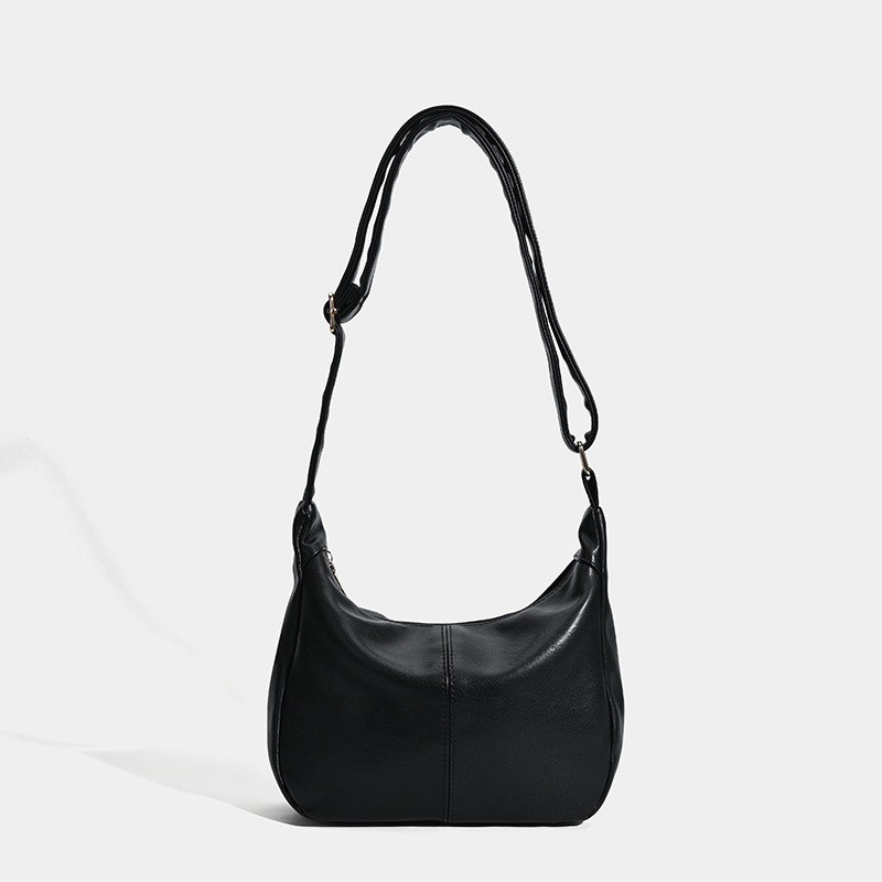 Retro Lazy Style Versatile Women's Underarm Handbag - Trendy Maillard Soft Leather Large Capacity Shoulder Bag - Thumbnail 7