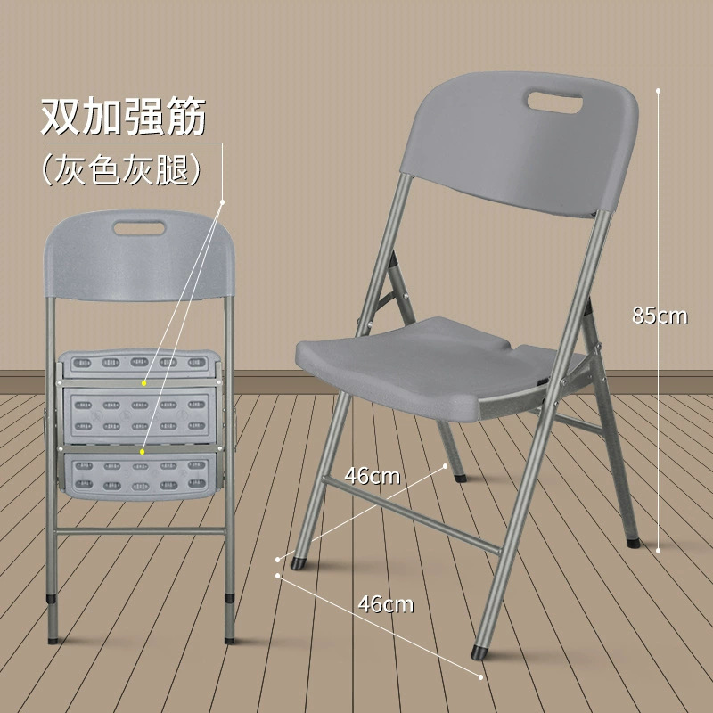 Silla plegable al por mayor transfronteriza Silla portátil de plástico para el hogar Silla de comedor de ocio Silla de computadora de reunión de oficina simple