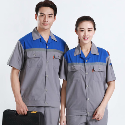 夏款短袖工装修公司工作安装服修理工衣服车间工服上衣裤薄款透气