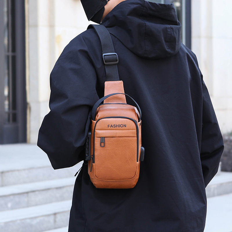 Men's chest bag, crossbody bag, anti-theft waist bag, outdoor sports bag, men's bag, crossbody bag, high-end cycling storage bag undefined
