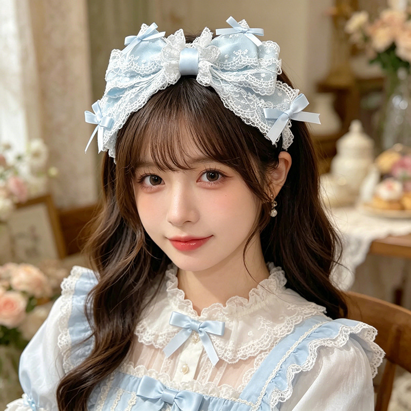 Dos dimensiones Lolita correa de cabello chica gato oreja clip de cabello cómic cosplay Lolita criada correa de cabello