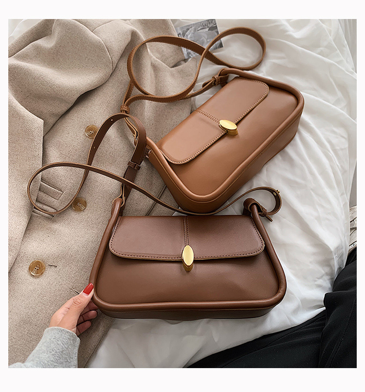 Simple Retro Bags 2021 New Fashion Winter Shoulder Women's Bag High-grade Western Style Messenger Bag All-matching Ins display picture 3