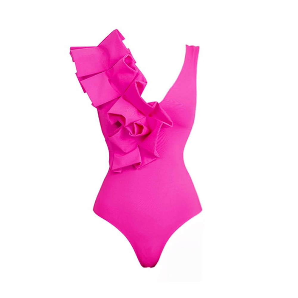 Women's Elegant Classic Style Solid Color Flower 1 Piece One Piece Swimwear display picture 2