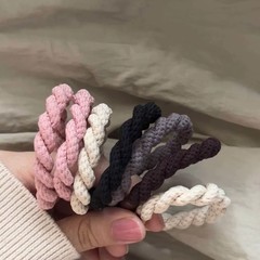 2024 New Forest Girl Style High Elastic Simple Knitted Cable Hair Tie Elegant Hairpin Hair Accessory