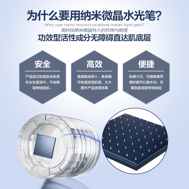 クロスボーダー美容器ナノ微結晶導入器家庭用水光ペン手水光マイクロニードル冷凍乾燥粉エッセンス携帯|undefined