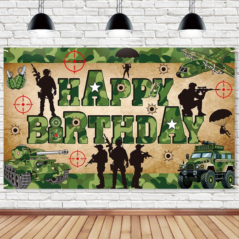 新しい軍事テーマパーティー装飾背景布誕生日装飾アレンジメント背景布迷彩軍事背景バナー|undefined
