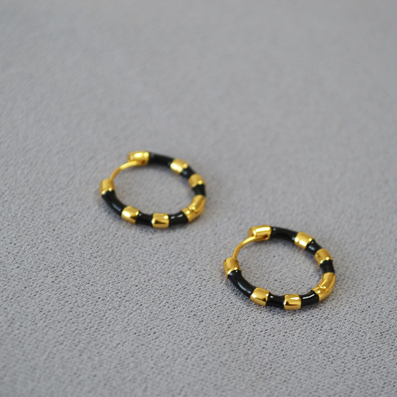 Simple Style Circle Copper Enamel Earrings 1 Pair display picture 6