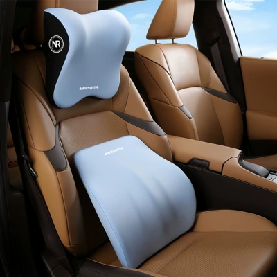 lumbar cushion driving seat backrest | Waist support - tiffany-blue-headrest-h-individually-packaged