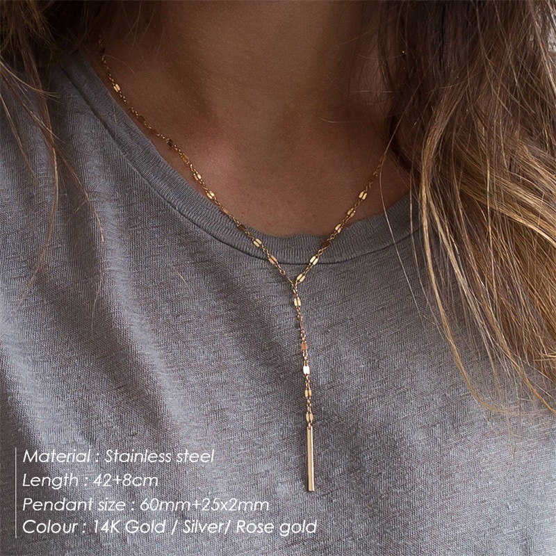 Mehrschichtige Edelstahl Halskette Für Damen Elegantes Design_voghion.com