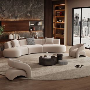 Beauty Salon Club Rest Area Curved Sofa Coffee Table Combination Hotel Lobby Sales Office Negotiation Corner Reception