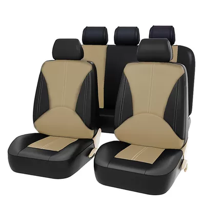 Universal seat cover – Black Pu Leather Export Universal - punched-black-rice-9-piece-set-five-seat-complete-set