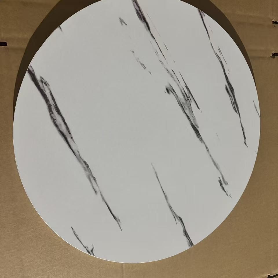 Mejora de estilo moderno de sala de estar mesas de té redondas de hotel simple de alta calidad mesa de alquiler de chapa minimalista image 7