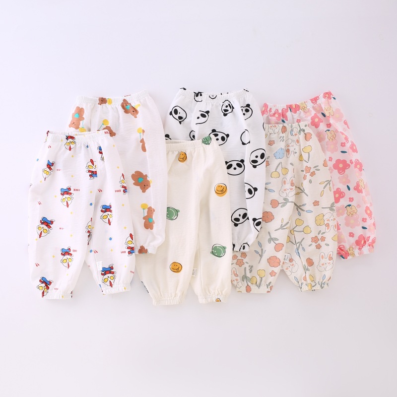 Infant Anti-mosquito Pants Summer All-match Pajama Pants for Boys and Girls Lightweight Breathable Small and Medium Children Lantern Pants for Babies