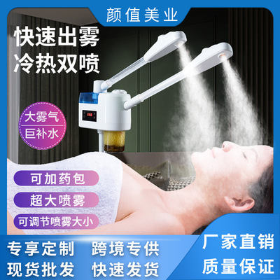 现货双管冷热喷雾仪面部润眼滋养定时补水保湿热喷蒸脸加药包喷雾|ru