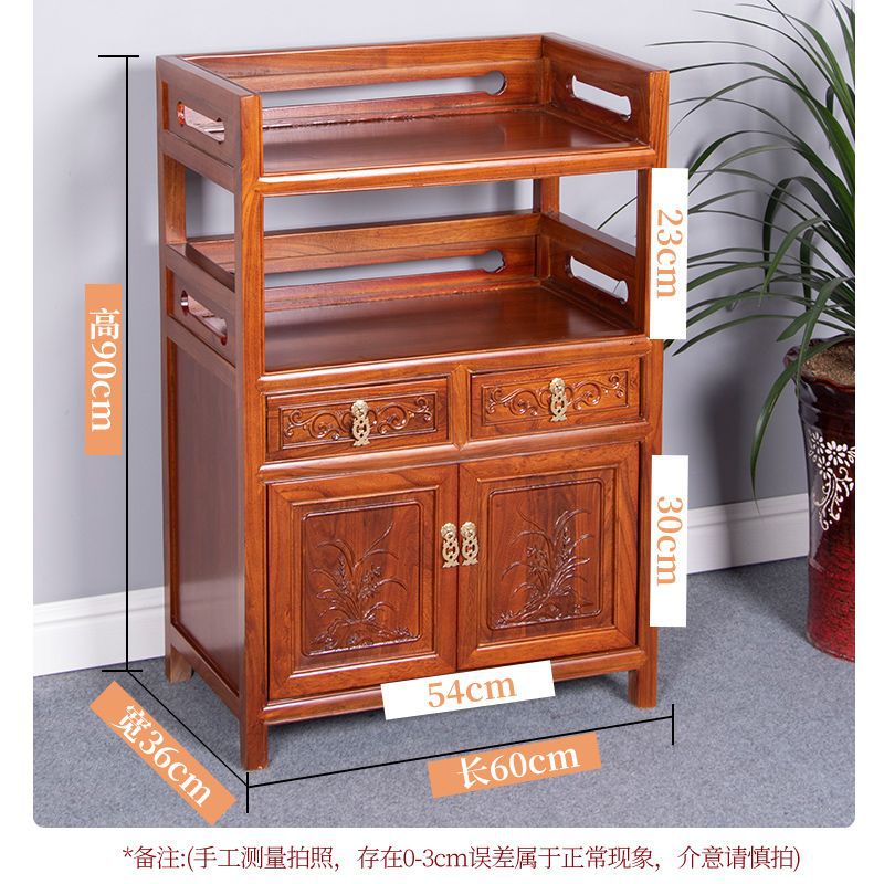 Tea Cabinet Solid Wood Sideboard Small Tea Cabinet New Chinese Style Living Room Sofa Side Cabinet Storage Cabinet Tea Storage Cabinet