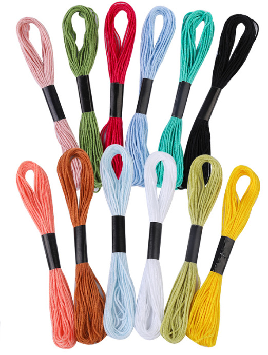 Hilo de punto de cruz de 42 colores, hilo de bordado de poliéster y algodón, bordado puntual, bordado de punto, bordado de punto de cruz