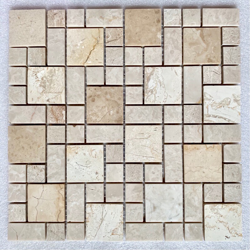 Spanish beige White Magnolia marble stone mosaic tile wall tile cultural stone bathroom TV background wall