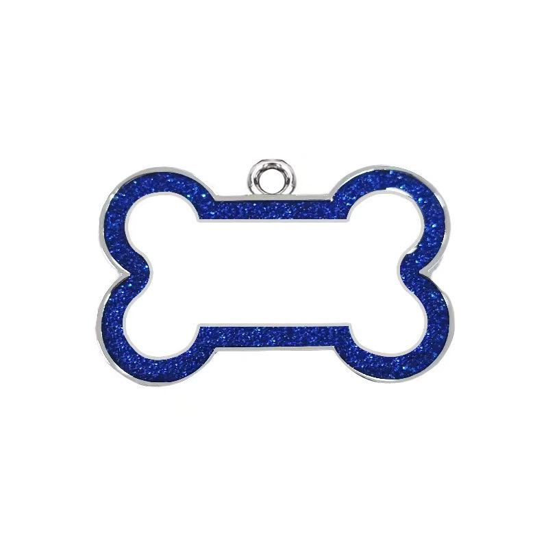 Aleación de zinc perro anti-perdida hueso transfronterizo borde polvo flash pet collar colgante etiqueta colgante grabación láser
