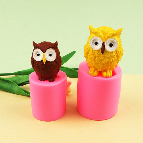 3D three-dimensional owl handmade plaster soap ornaments pendant decorative mold chocolate glue clay