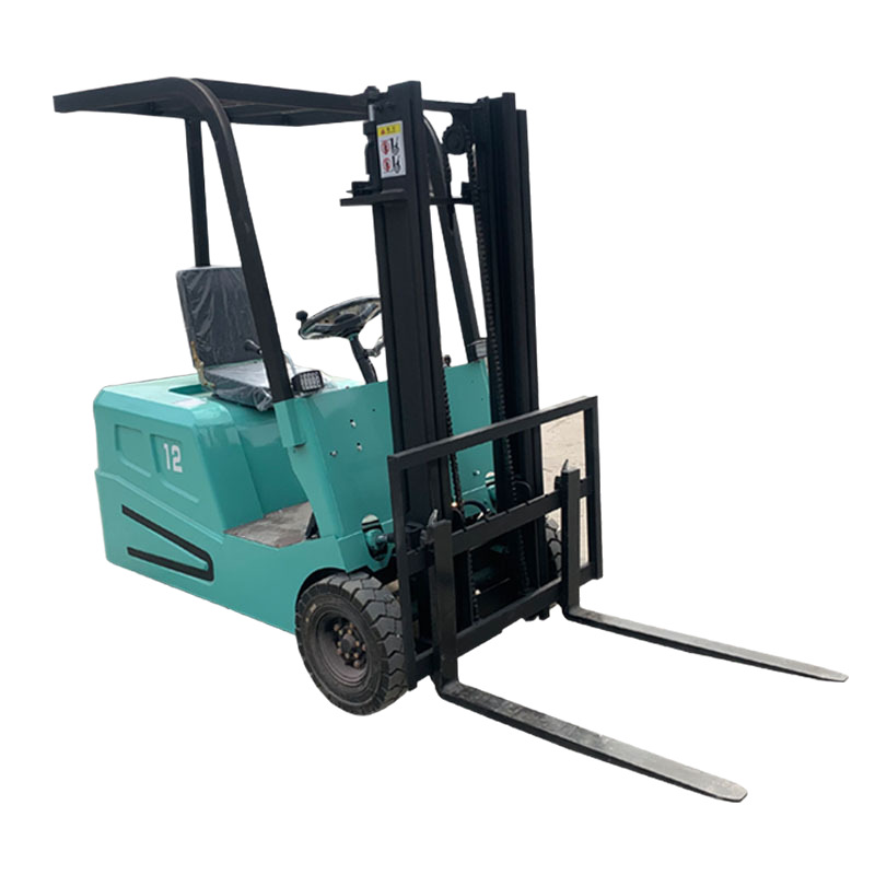 Montacargas pequeño, apilador eléctrico de cuatro ruedas, montacargas hidráulico para carga y descarga, cargador de servicio pesado, vehículo de transporte.