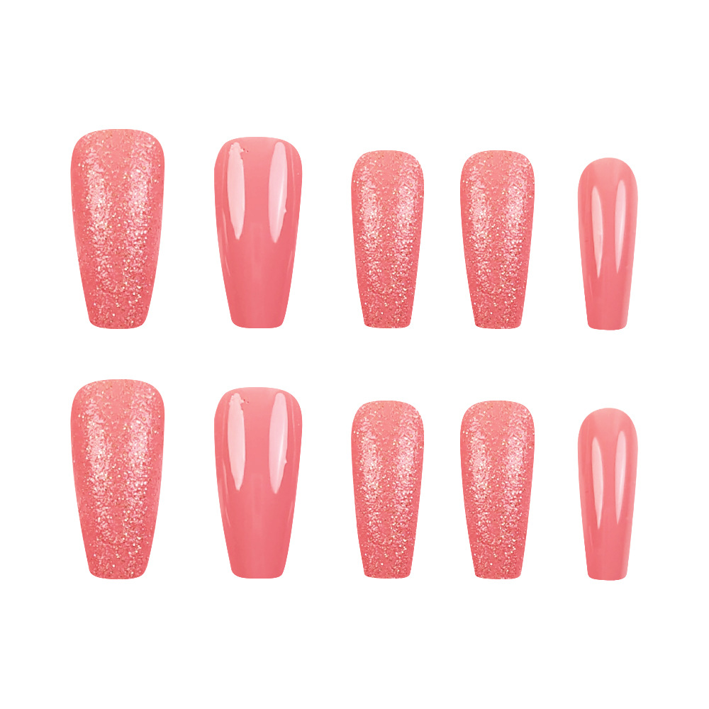 Comercio exterior mejor vendido rosa flash usar uñas blanqueadoras de color sólido 24 piezas de uñas falsas transfronterizas al por mayor image 5