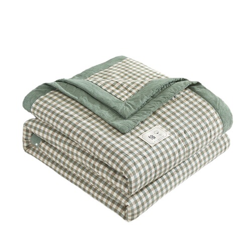 Air conditioner summer thin cotton blanket 100% pure cotton single and double bed dormitory summer cool blanket children's blanket machine washable