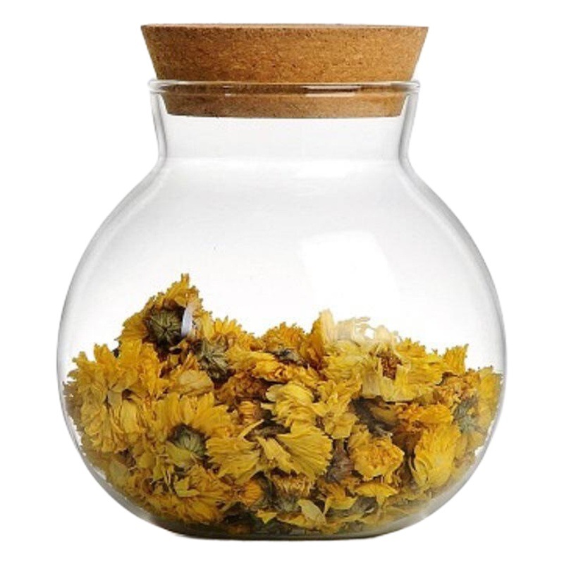 Tanque de almacenamiento de vidrio borosilicato con tapa redonda pimienta material grande almacenamiento de gran diámetro tanque sellado tanque de peces de vidrio pequeño