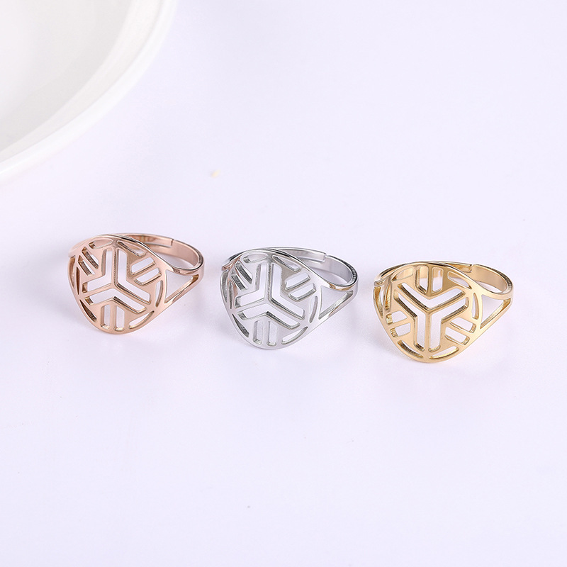 Fashionable geometric commemorative ring stainless steel