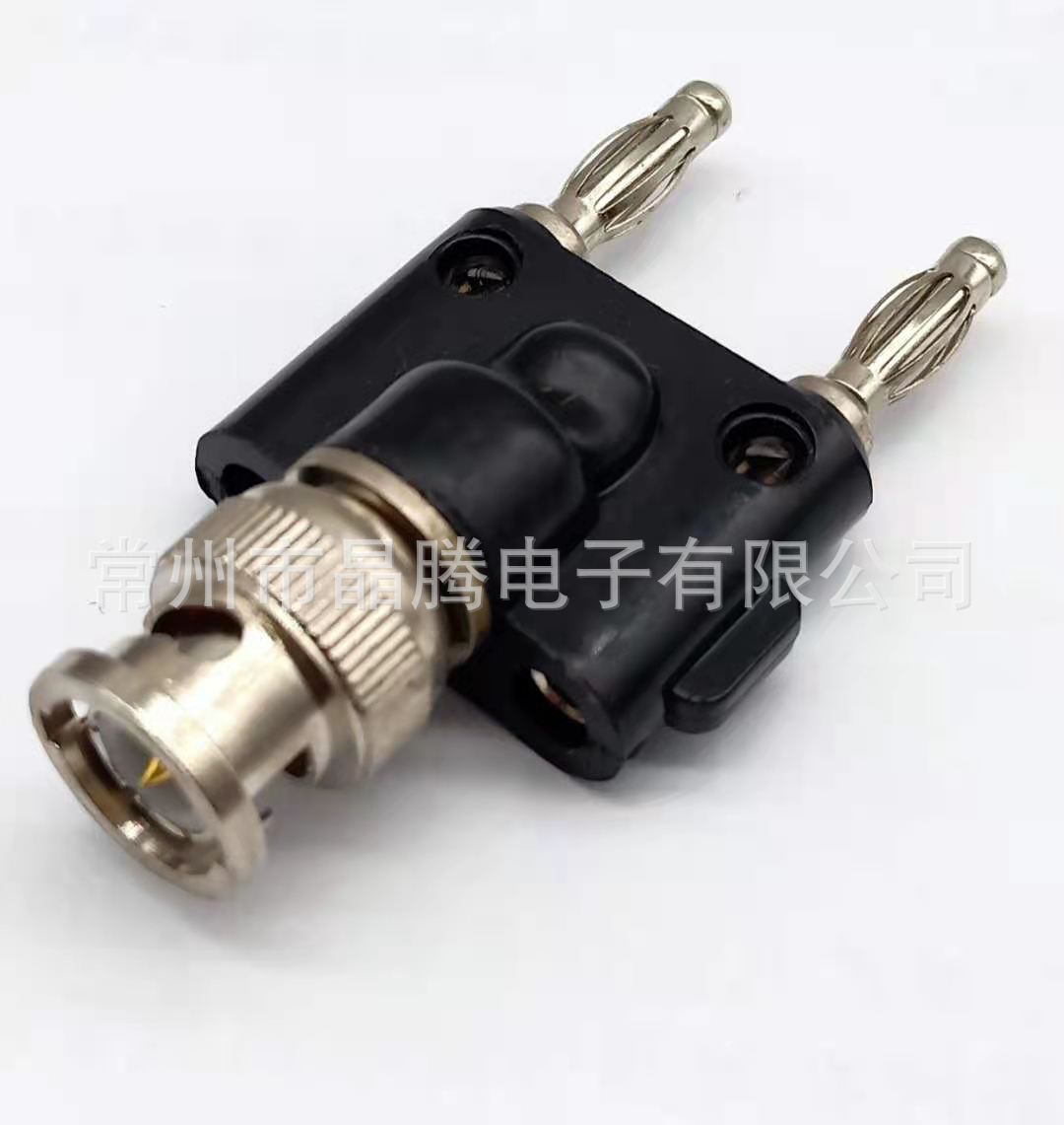 镀镍BNC转双排香蕉插 4mm香蕉插头 ABS绝缘体插座接线柱