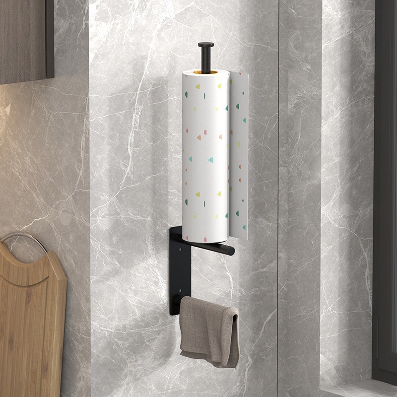 Soporte para toallas de cocina Estante para rollos de papel doméstico sin perforaciones