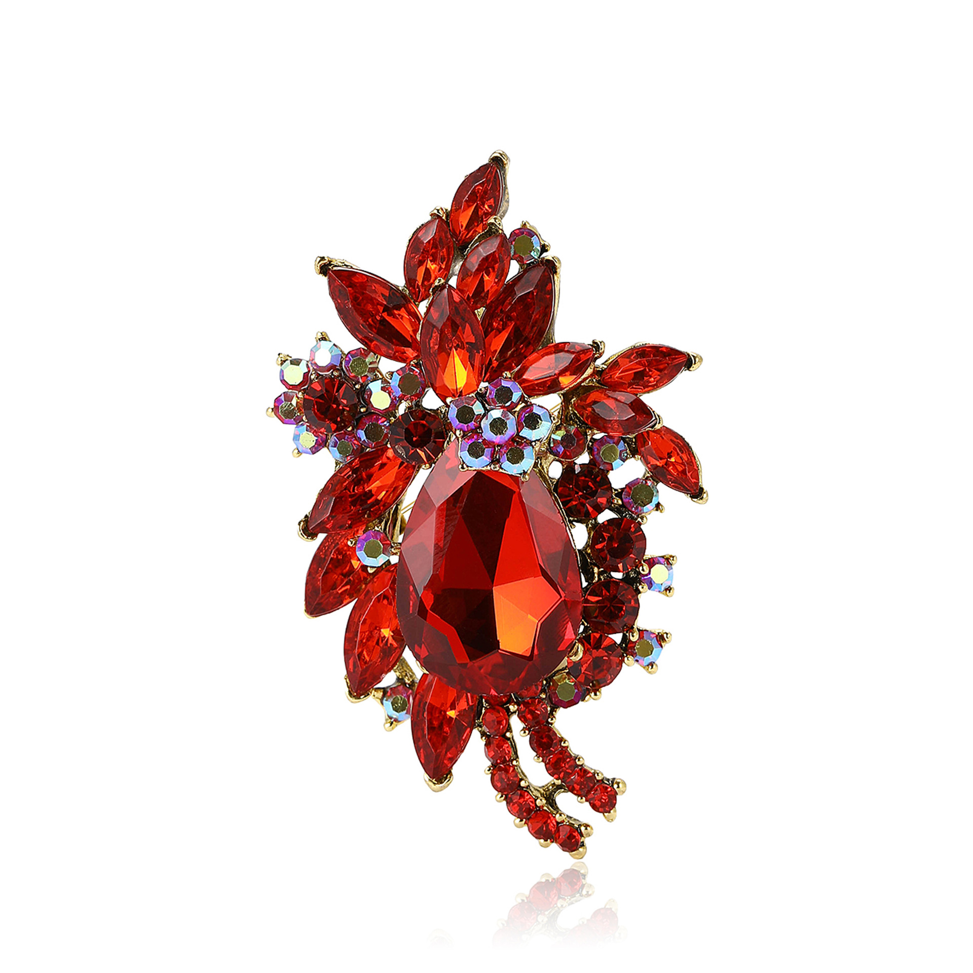 Spilla donna elegante con cristalli e perle a forma di farfalla fiore_voghion.com