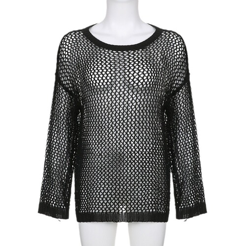 Elegant European and American Solid Color Sheer Loose Hooded Woolen Top for Women Autumn