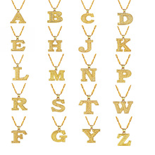 跨境热销时尚简约26个英文字母掉坠女气质白搭项链