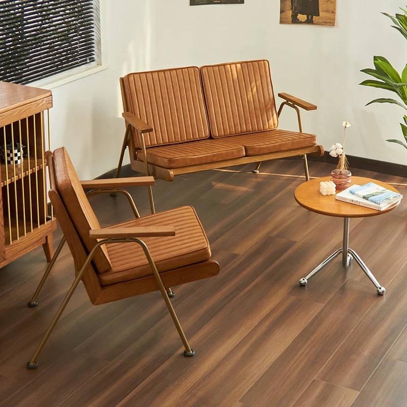 Retro Nostalgic Industrial Style Balcony Sofa Chair, Leisure Single or Double Seater, Reception and Negotiation Sofa, Nordic Cafe Dining Chair
