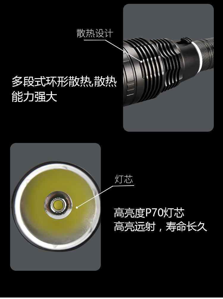 Cross-border super bright P90 strong light diving flashlight deep sea operation night diving waterproof 26650 underwater professional yellow light