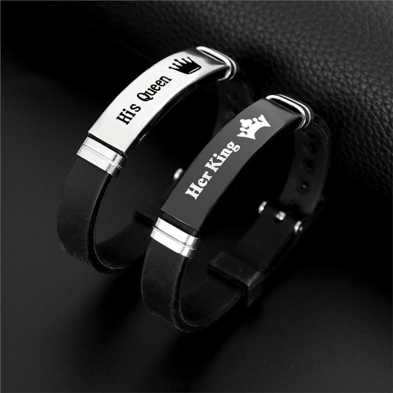 Cross-border Best-selling New Fashion Women's Bracelet, Custom-engraved Titanium Stainless Steel Bracelet For Couples,_voghion.com