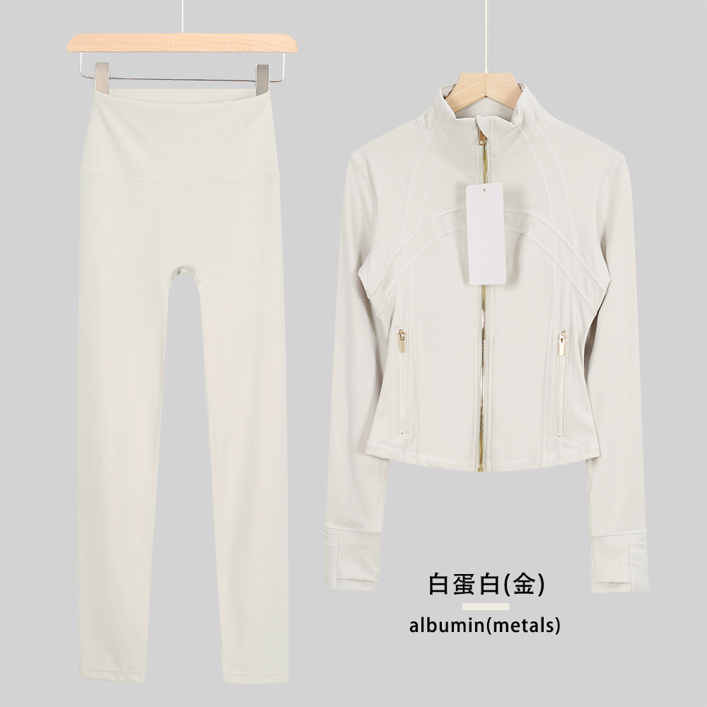Lululacie chaqueta de cuello corto de nueve puntos chaqueta deportiva DF chaqueta chaqueta chaqueta de manga larga ropa de yoga de fitness para mujeres