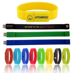Bracelet U Disk Creative Cool Silicone Student Wrist Belt Gift U Disk School Bidding U Disk Silk Screen logo