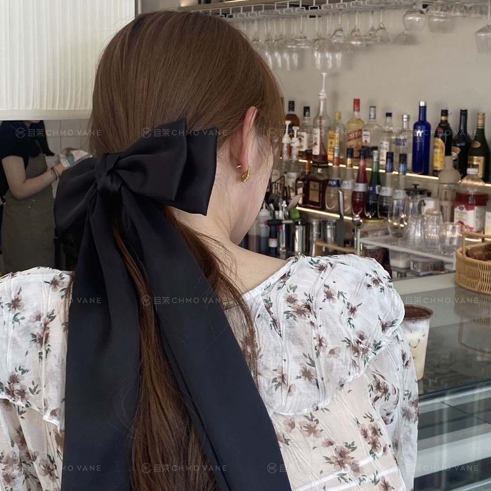 High-grade satin bow hairpin ribbon hair accessories headwear temperament New 2023