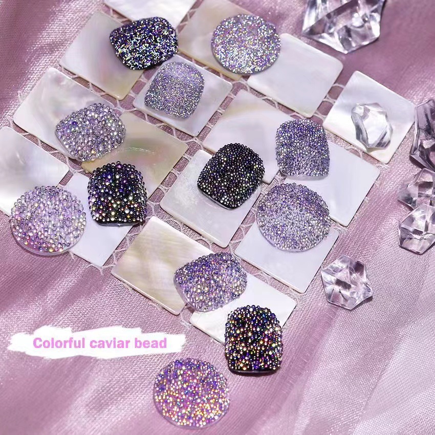 Nuevo color en línea manicure láser reflectante caviar color fantasma explosión bola brillante accesorios perlas de decoración de uñas joyas taladro