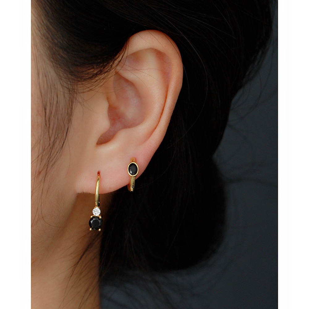 9g Weight 925 Sterling Silver Ear Needle Material Zircon Inlay Material 1 Pair 925 Sterling Silver Zircon Geometric Drop Earrings
