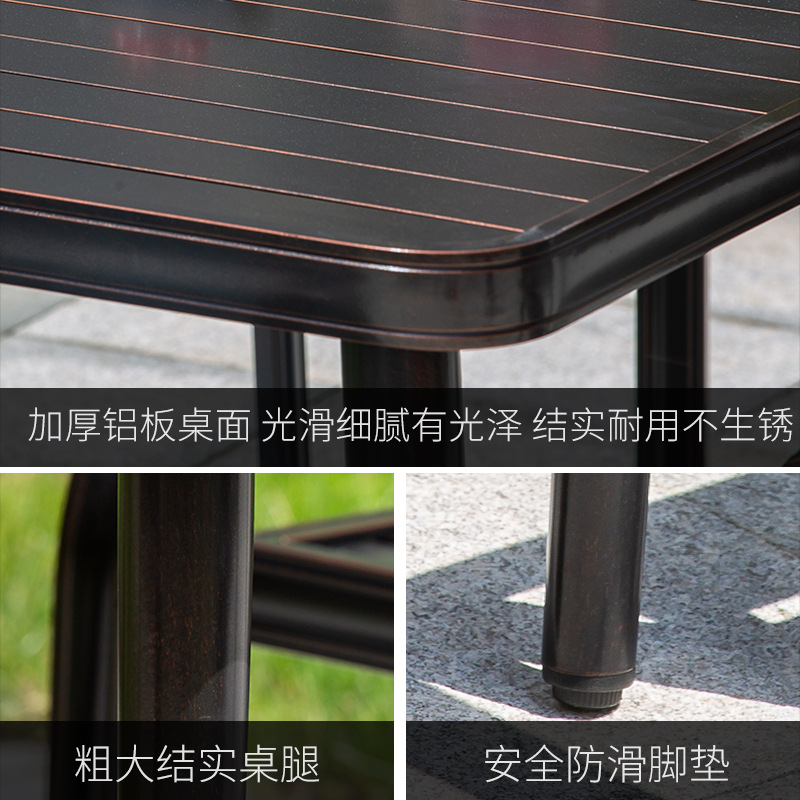 Mesa y silla de aluminio fundido al aire libre patio villa jardín balcón al aire libre hierro forjado ocio estilo europeo al aire libre combinación de mesa y silla impermeable
