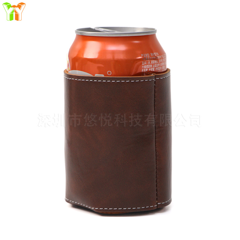 现货户外可乐瓶易拉罐皮套 汽水饮料瓶套 皮革杯套壶套