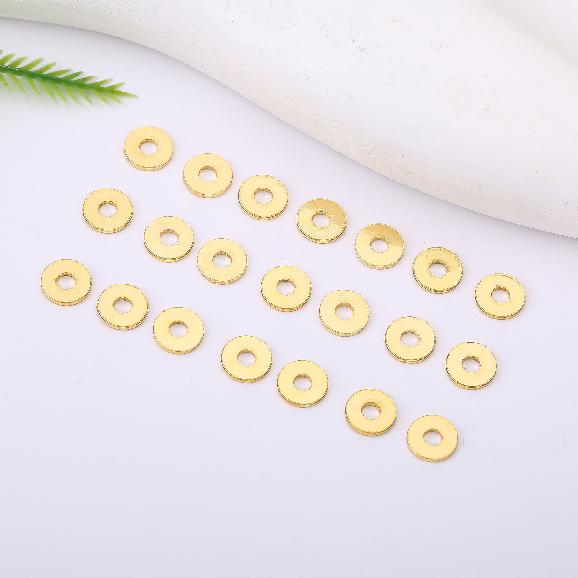 18K保色直边隔片平片串珠隔珠手工diy手链项链散垫片饰品材料配件