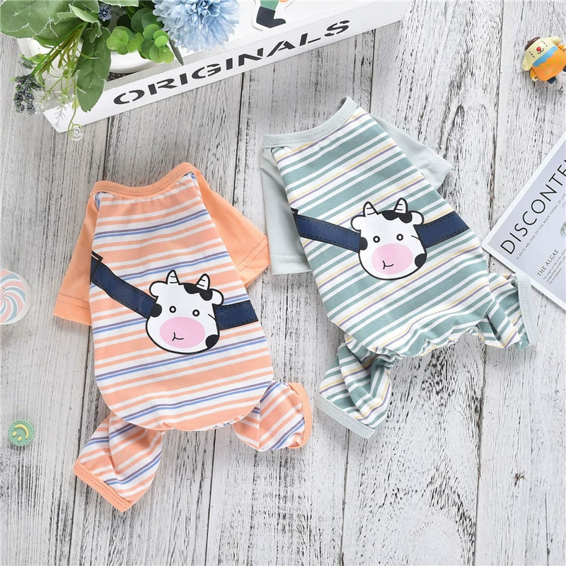 Одежда для домашних собак Весна и лето Дышащие штаны с короткими рукавами и четырьмя ножками Одежда для маленьких собак Лето Amazon Трансграничные товары для домашних животных