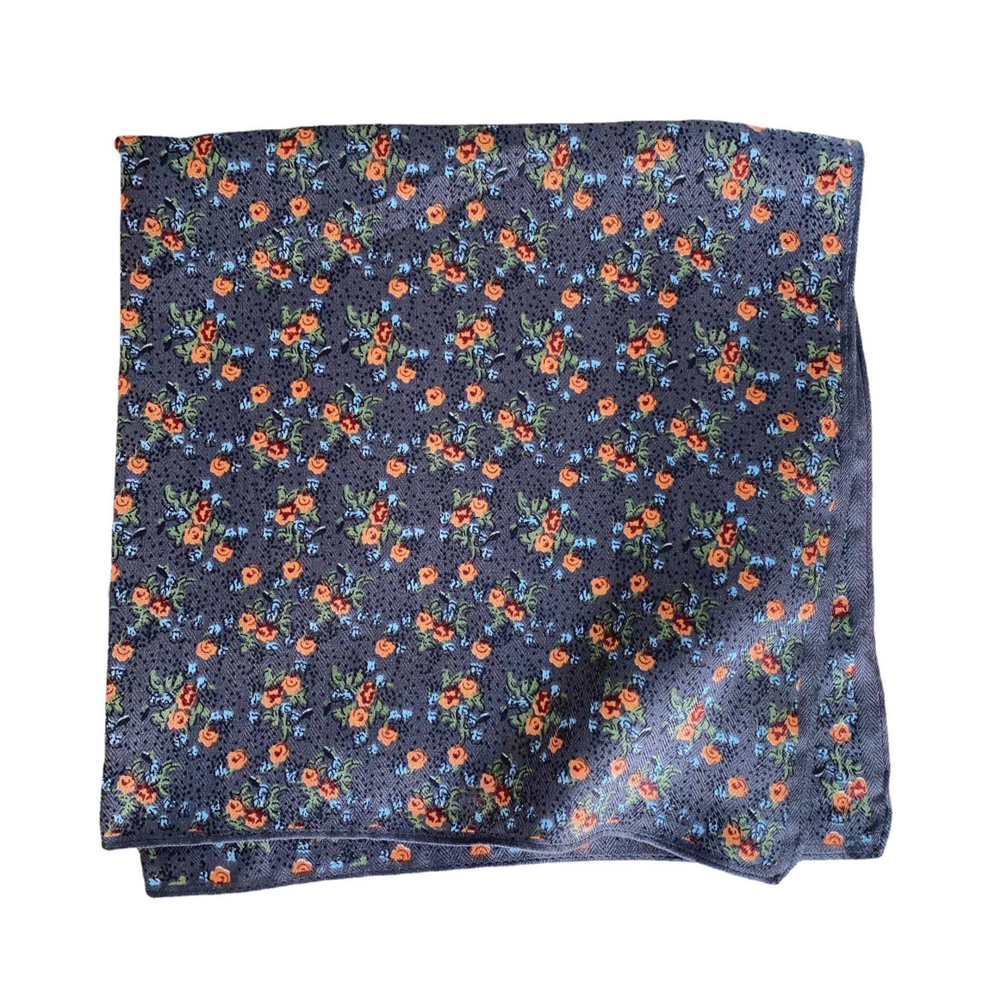 Flores de comercio exterior ins pequeño pañuelo decorativo retro fresco pañuelo cuadrado pequeño pañuelo de mano suave decoración de cinturón floral